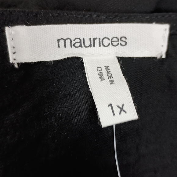 NWT Maurices Smocked Waist Top in Black - Picture 6 of 7